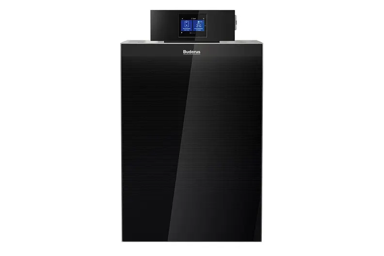 Der Buderus Gas-Brennwertkessel Logano plus KB192i lässt sich mit einer Luft-Wasser-Wärmepumpe zum Hybridsystem erweitern. © Bosch Thermotechnik GmbH, Buderus © Bosch Thermotechnik GmbH, Buderus